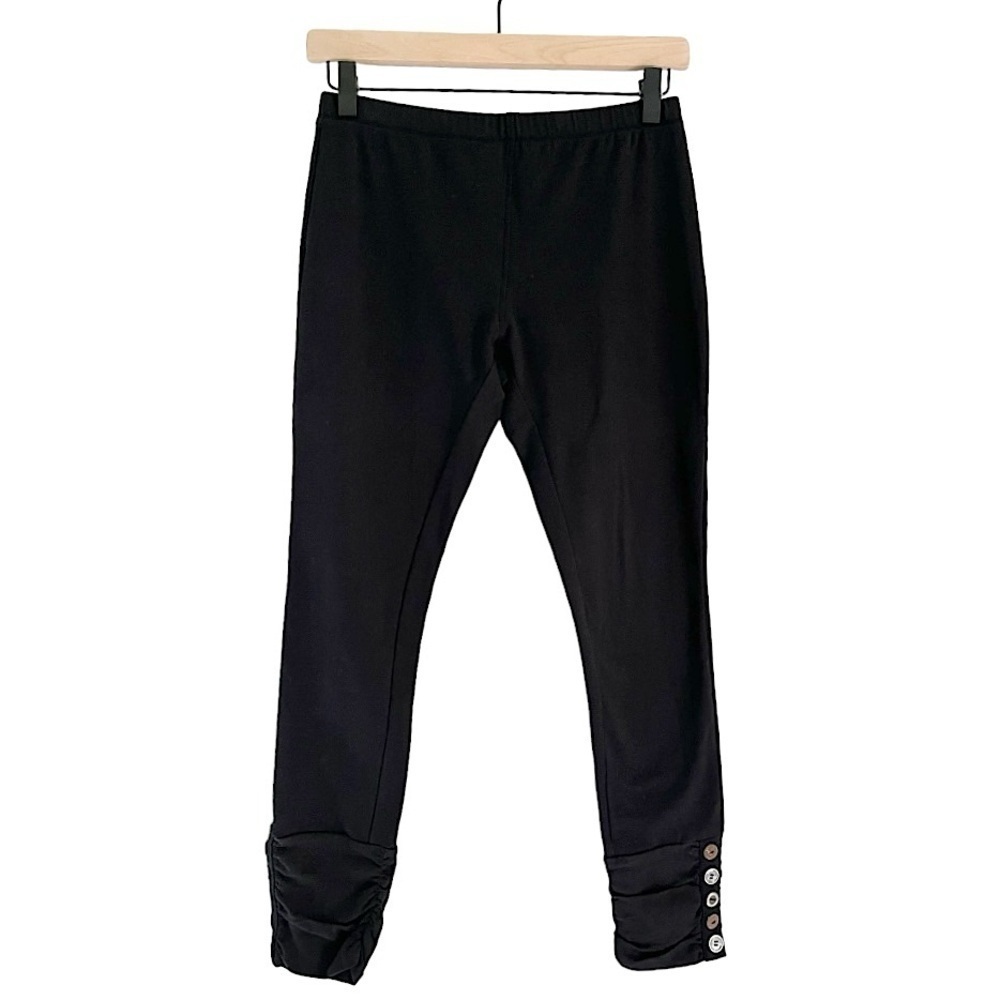 NWT Soft Surroundings Women’s Ankle Length Button Ankle Leggings Black Petite XS